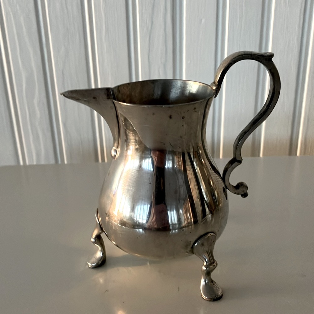 Vintage Stieff Pewter Colonial Williamsburg Silver Creamer and Sugar Set - Picture 5 of 13